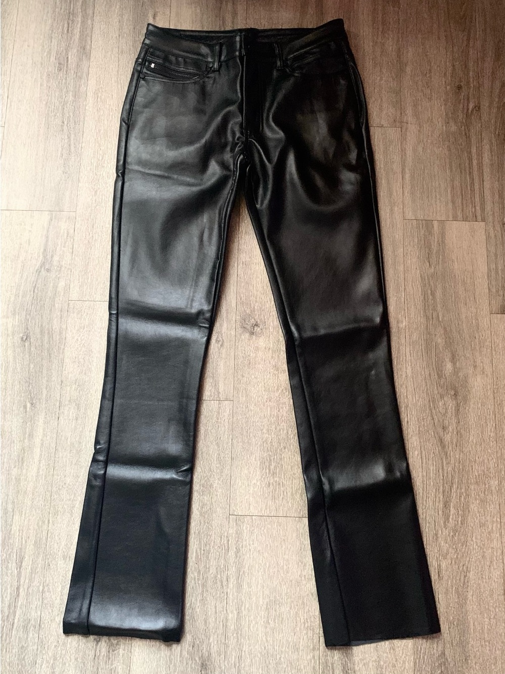 Rockstar originals Black Faux Leather Straight-Leg Pants